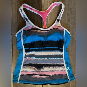 Women’s ZeroXposur Swimming Tank Top Shirt blue Pink Size 8